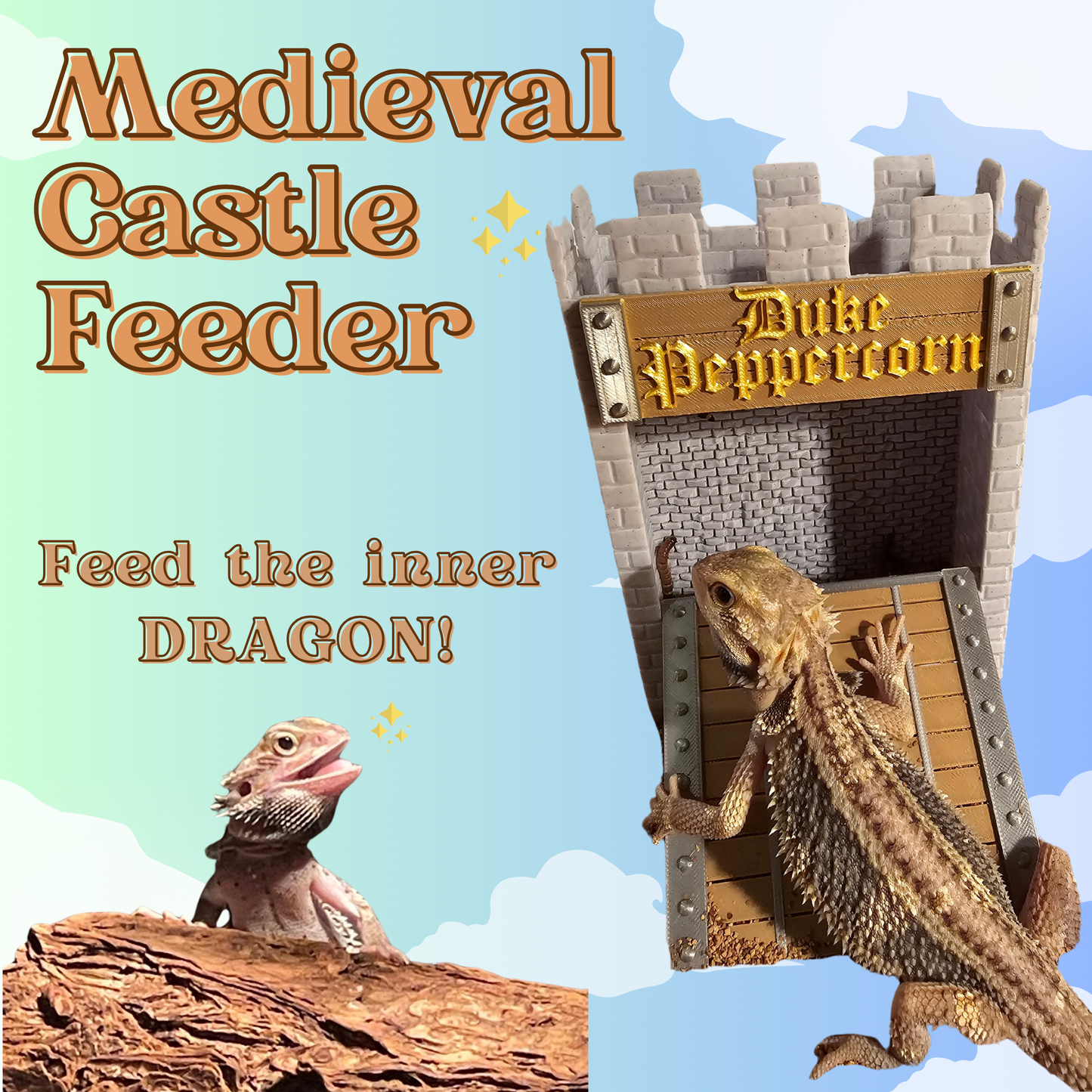 Medieval Castle Feeder for Reptiles