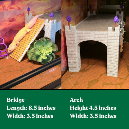 Custom Reptile Basking Castle with Removable Tile