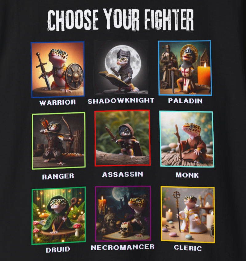 Choose your Fighter T-Shirt, Leopard Gecko Edition