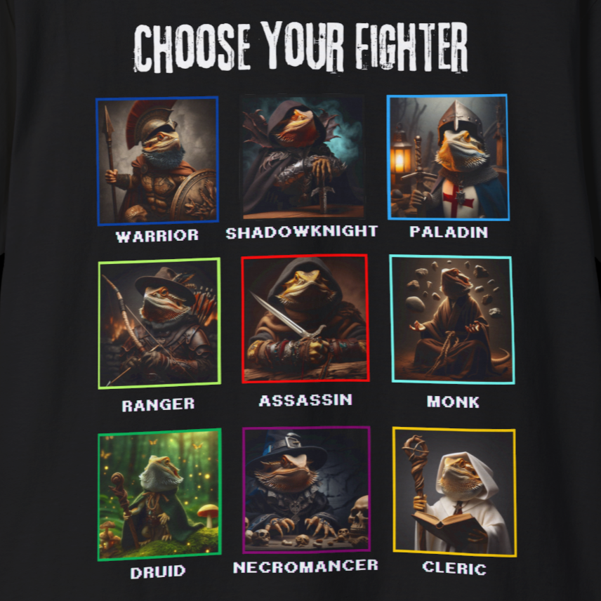 Choose Your Fighter T-Shirt, Bearded Dragon Edition