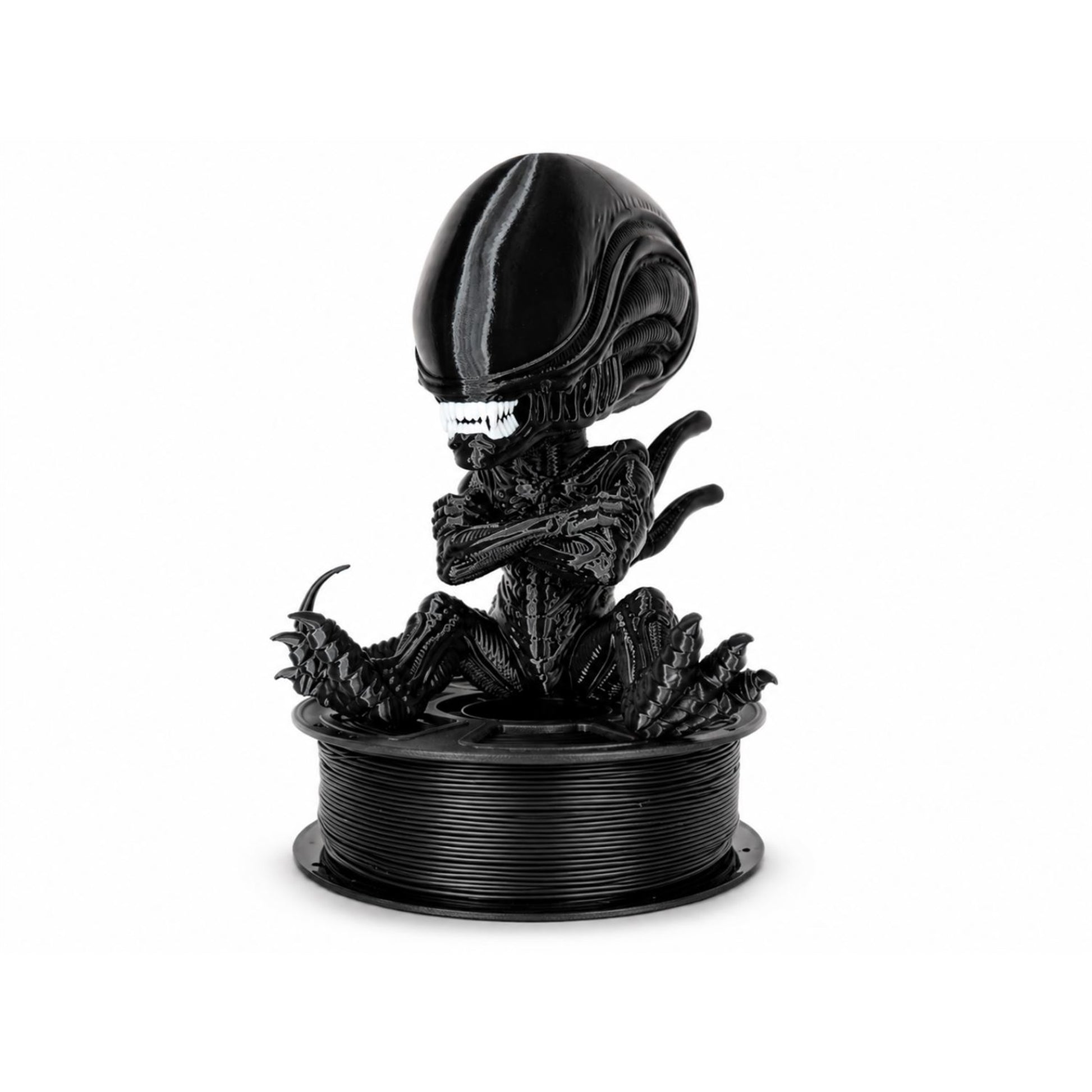Detailed black figurine printed with PLA Basic filament