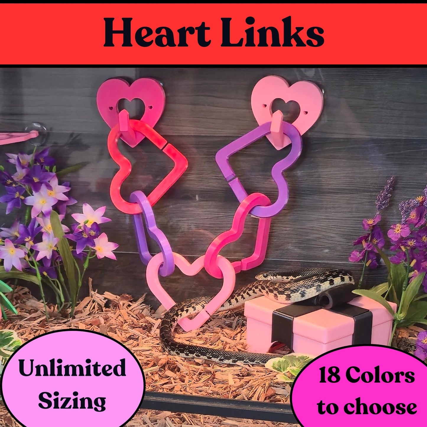 Heart Links modular reptile climbing toy